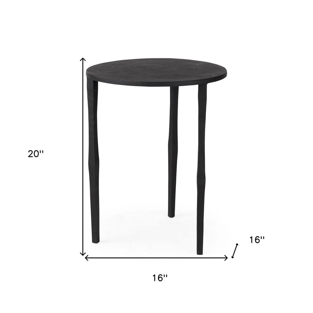 20" Black Iron Round End Table - Homeroots - Flyclothing LLC