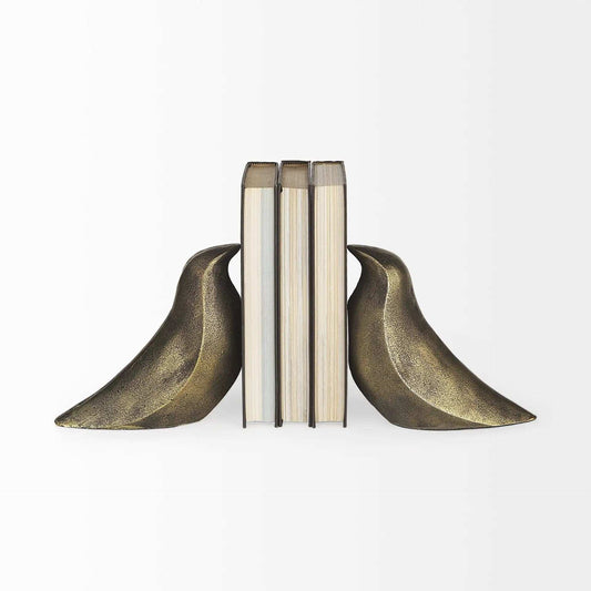 Rustic Antiqued Gold Dove Bookends - Homeroots - Flyclothing LLC