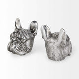 Antiqued Silver Pug Shaped Bookends - Homeroots - Flyclothing LLC
