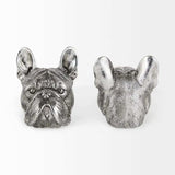 Antiqued Silver Pug Shaped Bookends - Homeroots - Flyclothing LLC