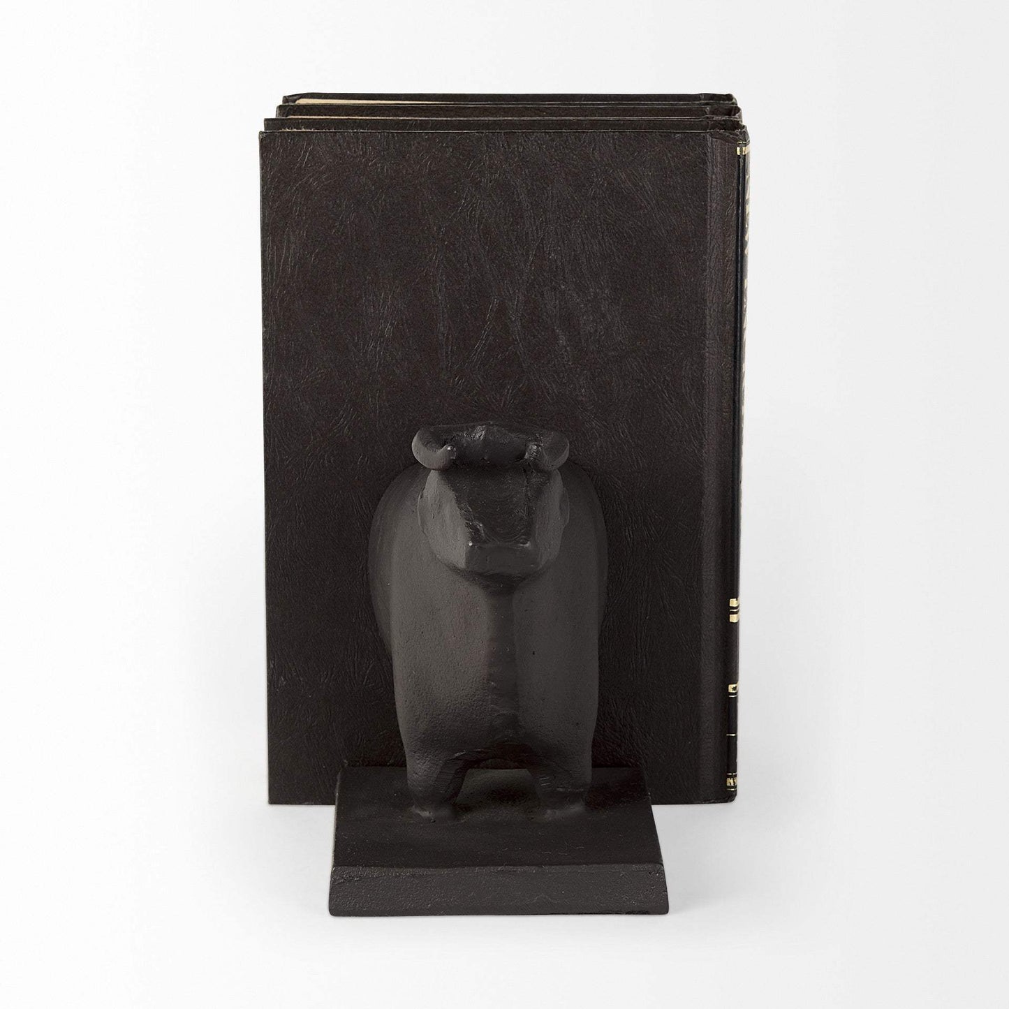 Black Cast Aluminum Bull Bookends - Homeroots - Flyclothing LLC