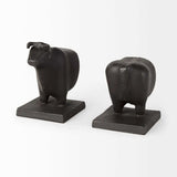 Black Cast Aluminum Bull Bookends - Homeroots - Flyclothing LLC