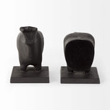 Black Cast Aluminum Bull Bookends - Homeroots - Flyclothing LLC