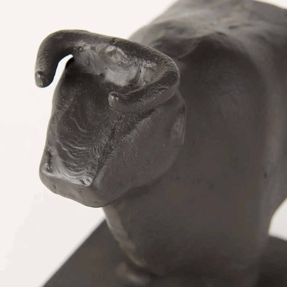 Black Cast Aluminum Bull Bookends - Homeroots - Flyclothing LLC