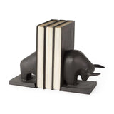 Black Cast Aluminum Raging Bull Bookends - Homeroots - Flyclothing LLC