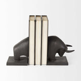 Black Cast Aluminum Raging Bull Bookends - Homeroots - Flyclothing LLC