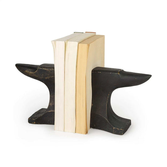 Distressed Black Anvil Bookends - Homeroots - Flyclothing LLC
