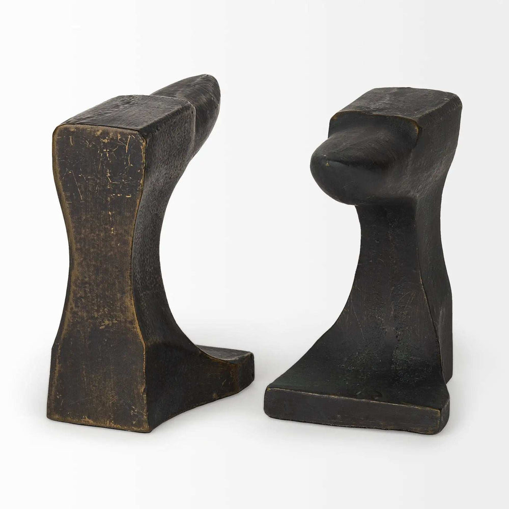 Distressed Black Anvil Bookends - Homeroots - Flyclothing LLC