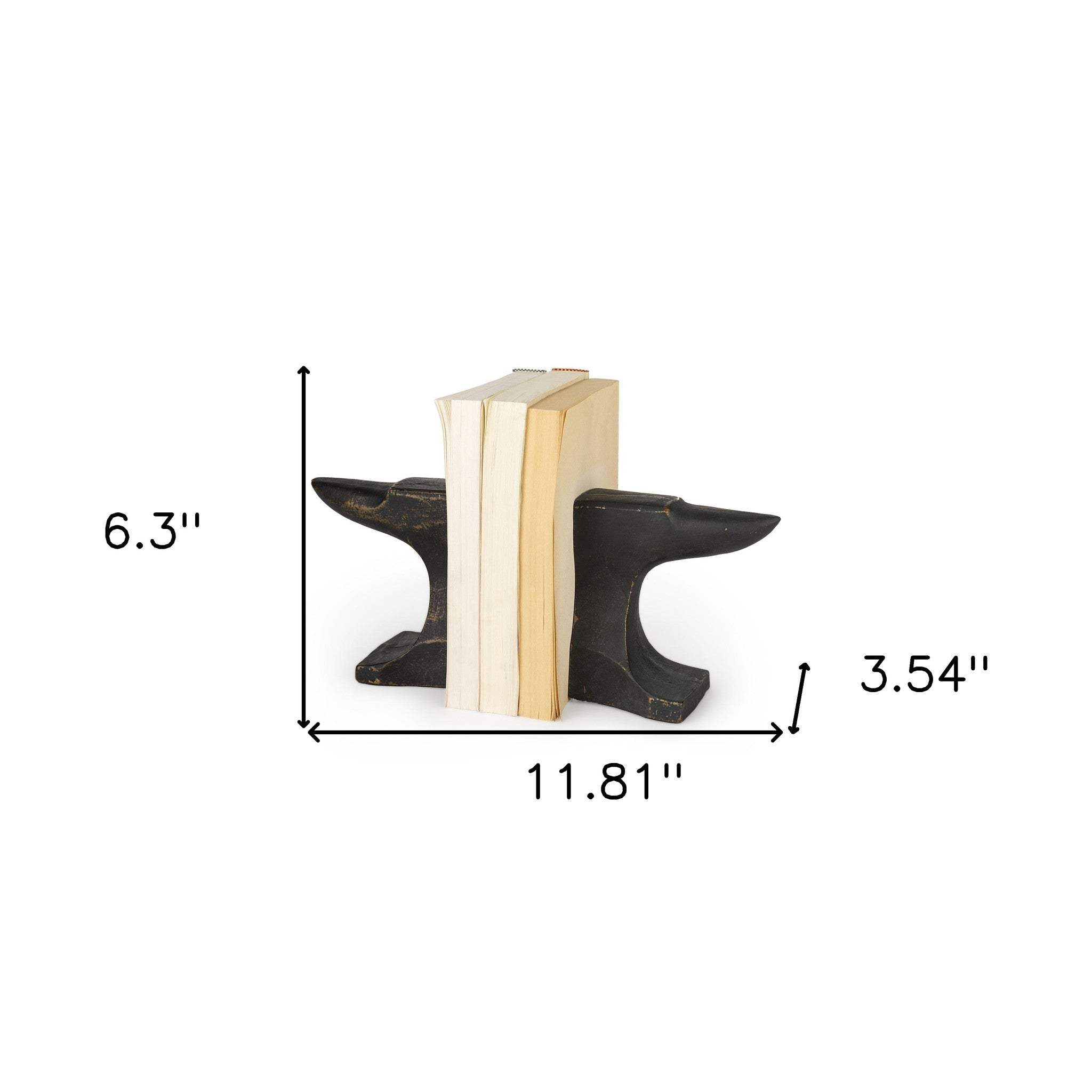 Distressed Black Anvil Bookends - Homeroots - Flyclothing LLC