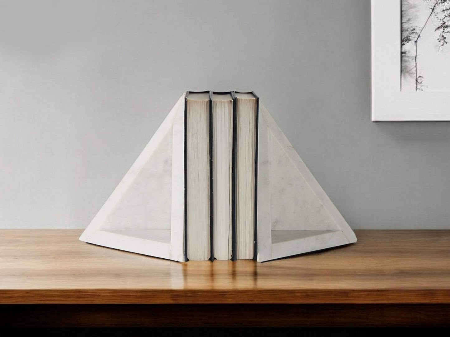 3D Modern Triangle Marble Bookends - Homeroots - Flyclothing LLC