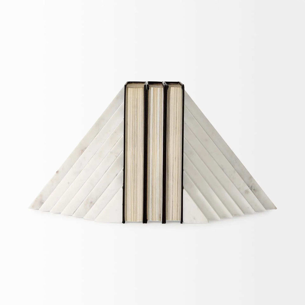 3D Modern Stepped Triangle Marble Bookends - Homeroots - Flyclothing LLC