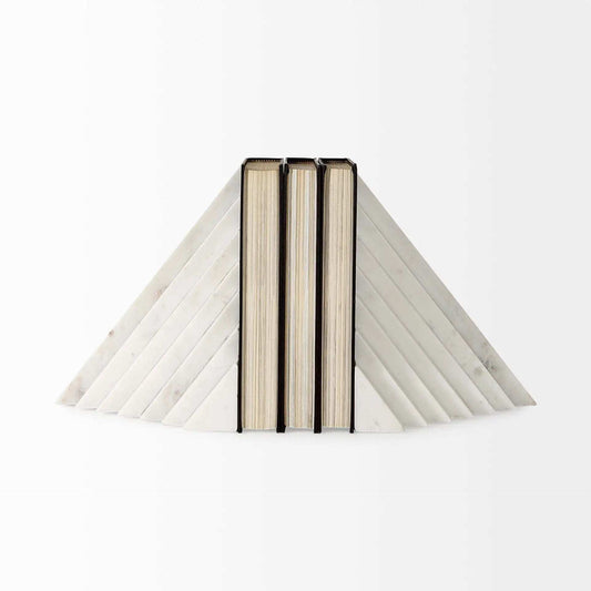 3D Modern Stepped Triangle Marble Bookends - Homeroots - Flyclothing LLC