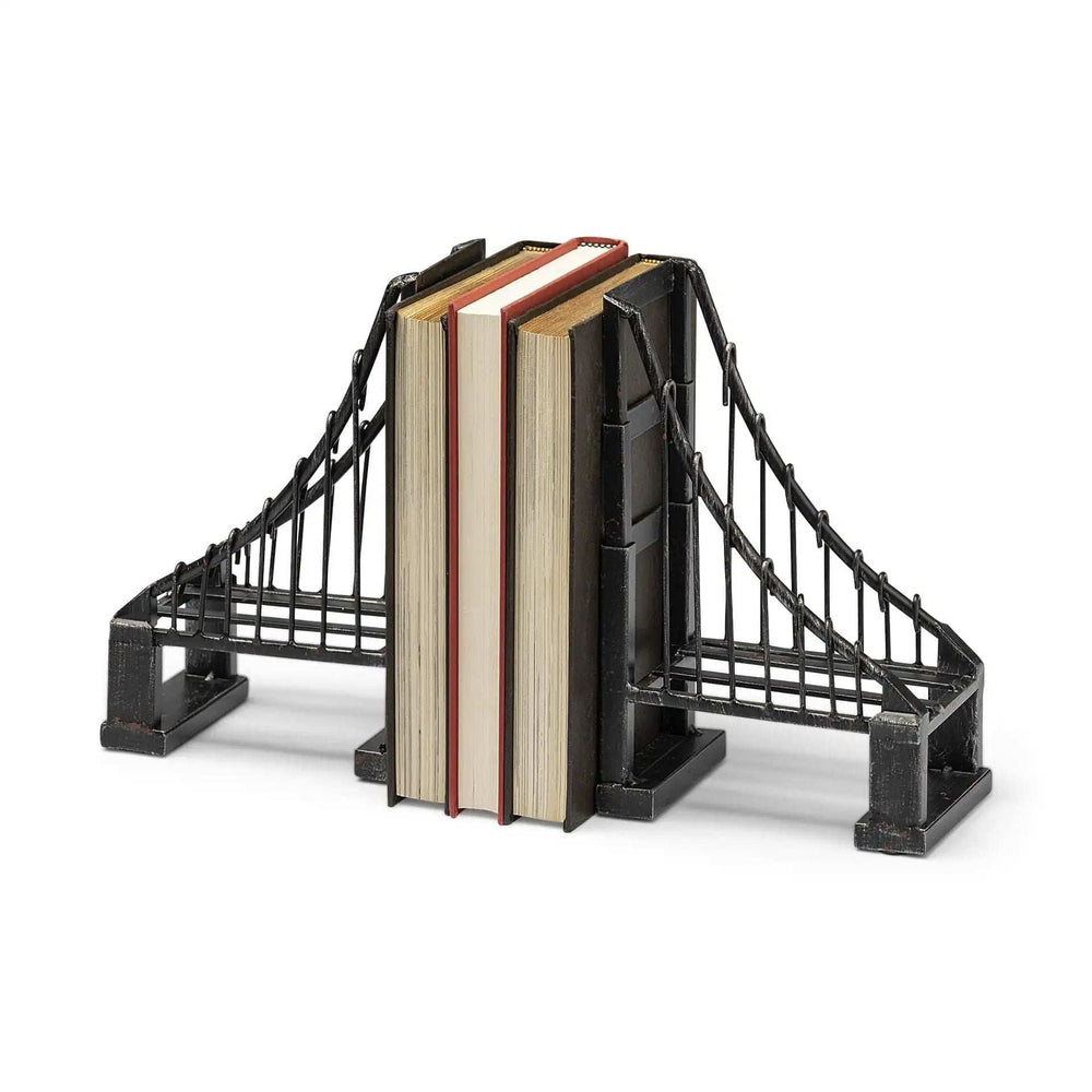Vintage Look Suspension Bridge Bookends - Homeroots - Flyclothing LLC