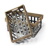 Set of Two 19" Gray Metal Basket - Homeroots