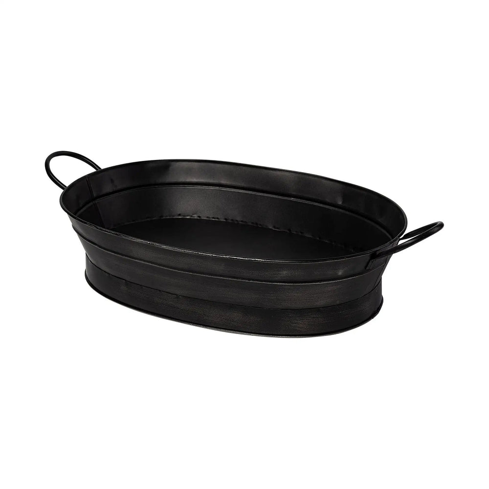Vintage Black Metal Storage Basket - Homeroots
