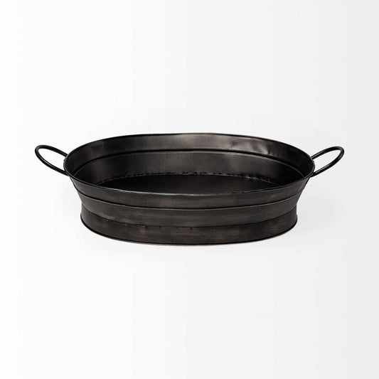 Vintage Black Metal Storage Basket - Homeroots - Flyclothing LLC