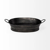 Vintage Black Metal Storage Basket - Homeroots