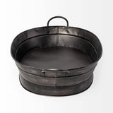 Vintage Black Metal Storage Basket - Homeroots - Flyclothing LLC