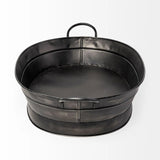 Vintage Black Metal Storage Basket - Homeroots