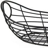 22" Black Metal Oval Storage Basket - Homeroots - Flyclothing LLC