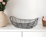 22" Black Metal Oval Storage Basket - Homeroots