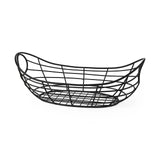 22" Black Metal Oval Storage Basket - Homeroots