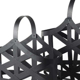 Set Of Two Black Geometric Metal Baskets - Homeroots - Flyclothing LLC