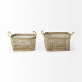 Set of Two 15" Natural Wicker Basket - Homeroots - Flyclothing LLC