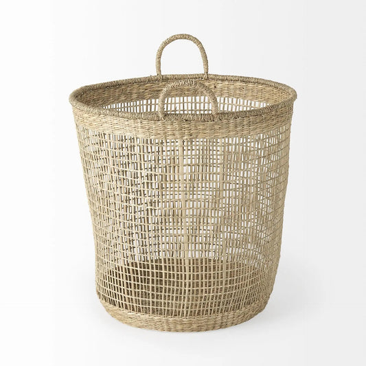 Set of Three 20" Natural Wicker Basket - Homeroots