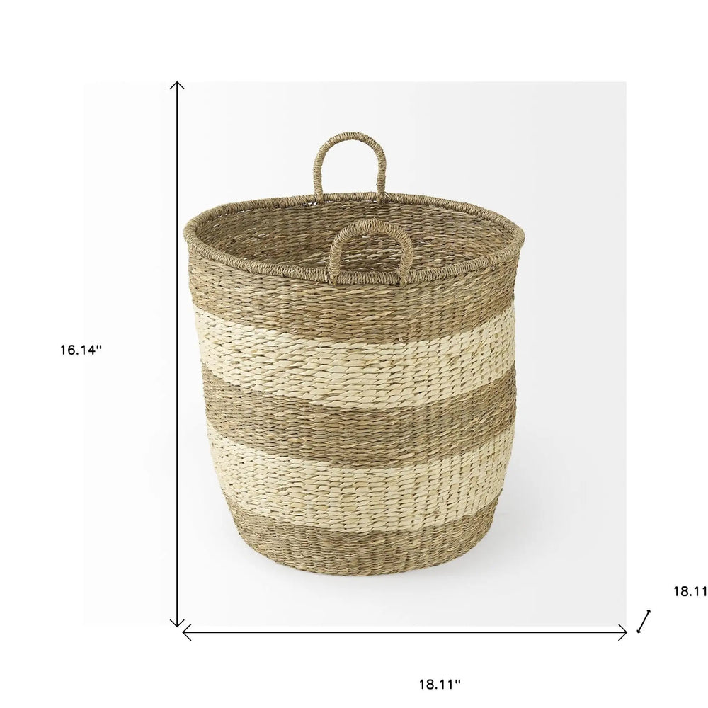 Set of Two 18" Brown Wicker Baskets - Homeroots - Flyclothing LLC