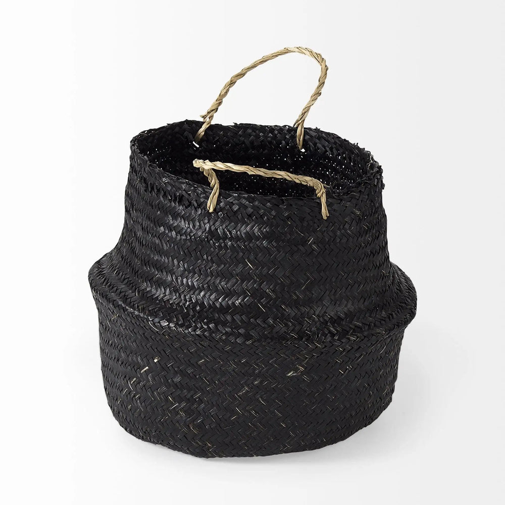 Set Of Three 10" Black Wicker Storage Baskets - Homeroots - Flyclothing LLC