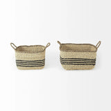 Set of Two 13" Natural Wicker Basket - Homeroots