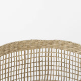 Set Of Two Wicker Storage Baskets With Long Handles - Homeroots
