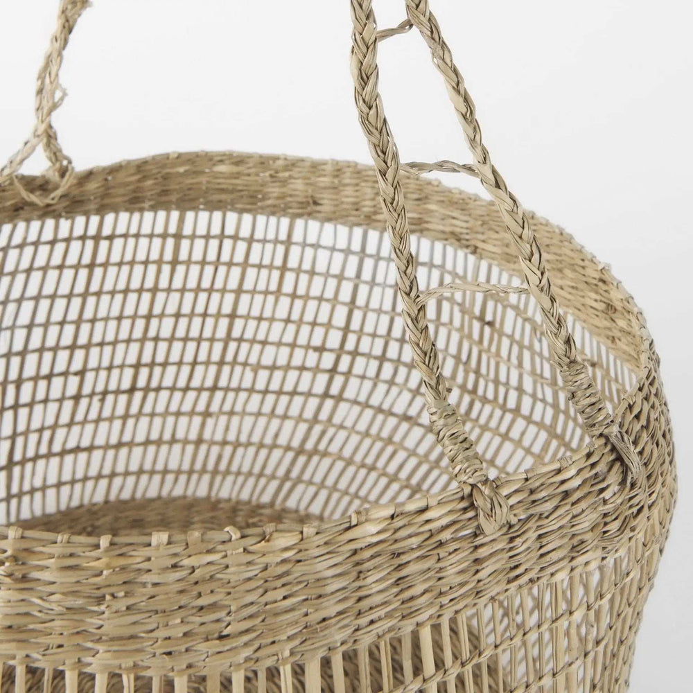 Set Of Two Wicker Storage Baskets With Long Handles - Homeroots - Flyclothing LLC