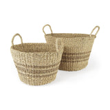 Set Of Two Detailed Wicker Storage Baskets - Homeroots