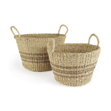 Set Of Two Detailed Wicker Storage Baskets - Homeroots - Flyclothing LLC