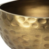 11" Antiqued Brass Hammered Artisan Round Centerpiece Bowl - Homeroots - Flyclothing LLC