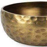 11" Antiqued Brass Hammered Artisan Round Centerpiece Bowl - Homeroots - Flyclothing LLC