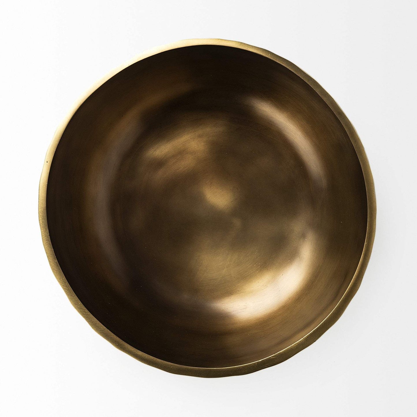 11" Antiqued Brass Hammered Artisan Round Centerpiece Bowl - Homeroots - Flyclothing LLC