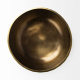 11" Antiqued Brass Hammered Artisan Round Centerpiece Bowl - Homeroots - Flyclothing LLC