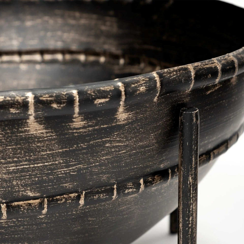 Set Of Two Metal Bowls With Stands - Homeroots - Flyclothing LLC