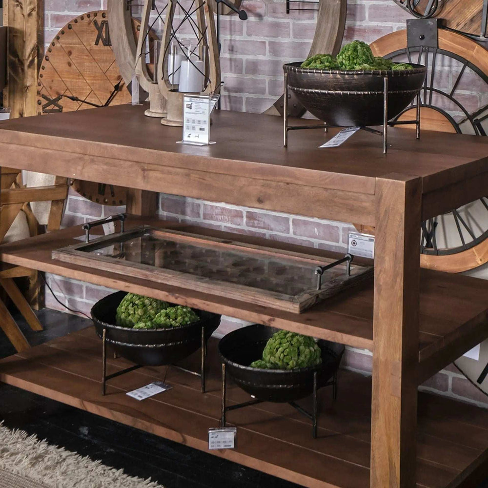 Set Of Two Metal Bowls With Stands - Homeroots - Flyclothing LLC