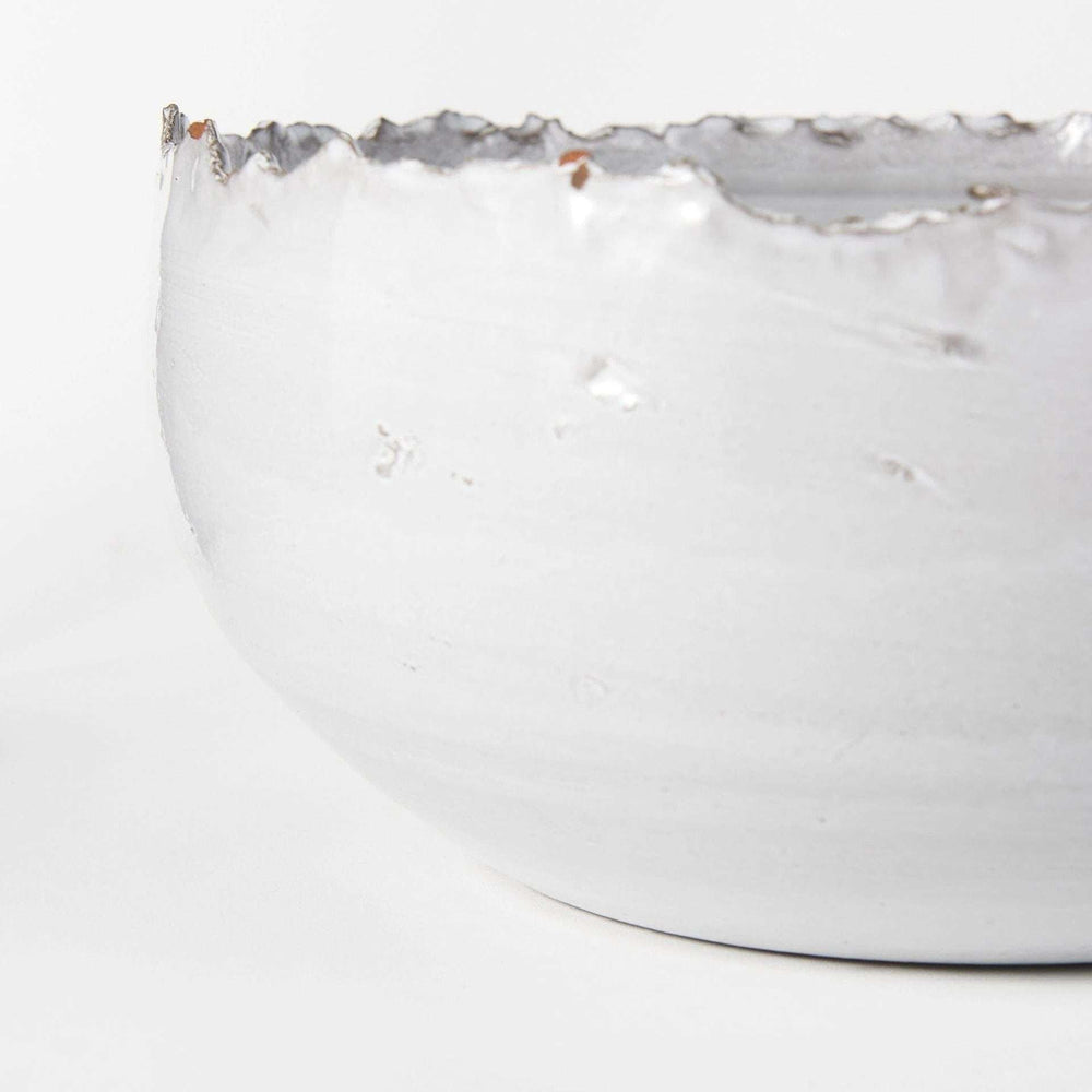 Artisan Gray White Ceramic Centerpiece Bowl - Homeroots - Flyclothing LLC