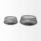 Set Of Two Black Metal Wire Decorative Bowls - Homeroots - Flyclothing LLC