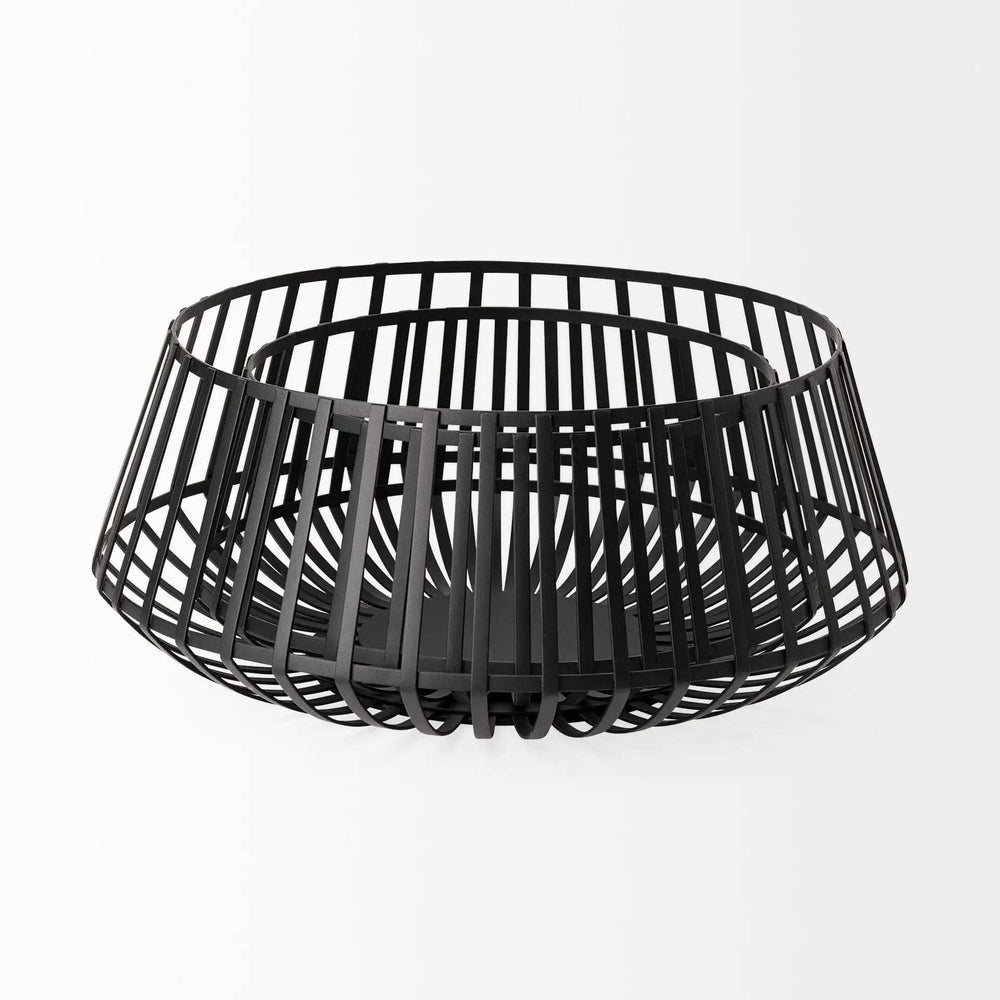 Set Of Two Black Metal Wire Decorative Bowls - Homeroots - Flyclothing LLC