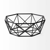 Black Geometric Metal Centerpiec Bowl - Homeroots - Flyclothing LLC