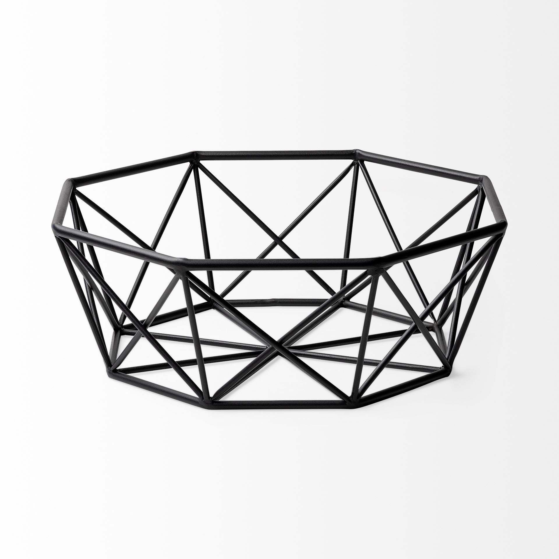 Black Geometric Metal Centerpiec Bowl - Homeroots - Flyclothing LLC