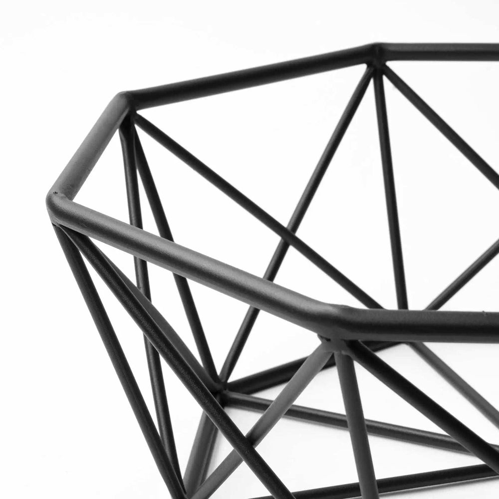 Black Geometric Metal Centerpiec Bowl - Homeroots - Flyclothing LLC