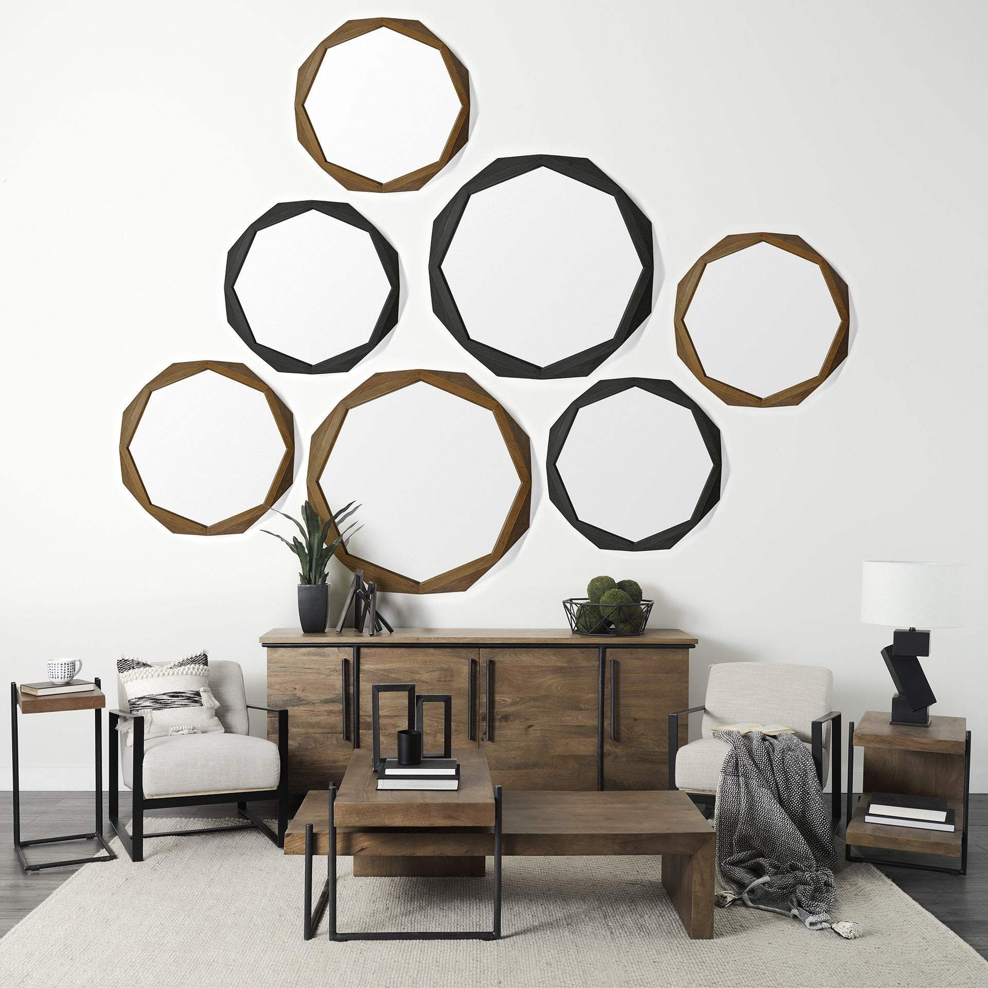 Black Geometric Metal Centerpiec Bowl - Homeroots - Flyclothing LLC