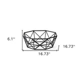 Black Geometric Metal Centerpiec Bowl - Homeroots - Flyclothing LLC